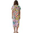 thumbnail image 2 of DISNIMO Flower Printed Women's Sleepwear Soft 2 Piece Pjs Set Short Sleeve Tops and Capri Pant Pajama for Home, M, 2 of 7