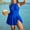 Blue, variant on Plus Size Swimsuits for Women One Piece 2025 Conservative Skirt Style Swimsuit Set Black 4XL