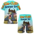 thumbnail image 2 of Tom And Jerry Boys Girls Short Sleeve Mesh T-Shirt And Shorts Outfit Set Summer Clothes Set for Kids, 2 of 8