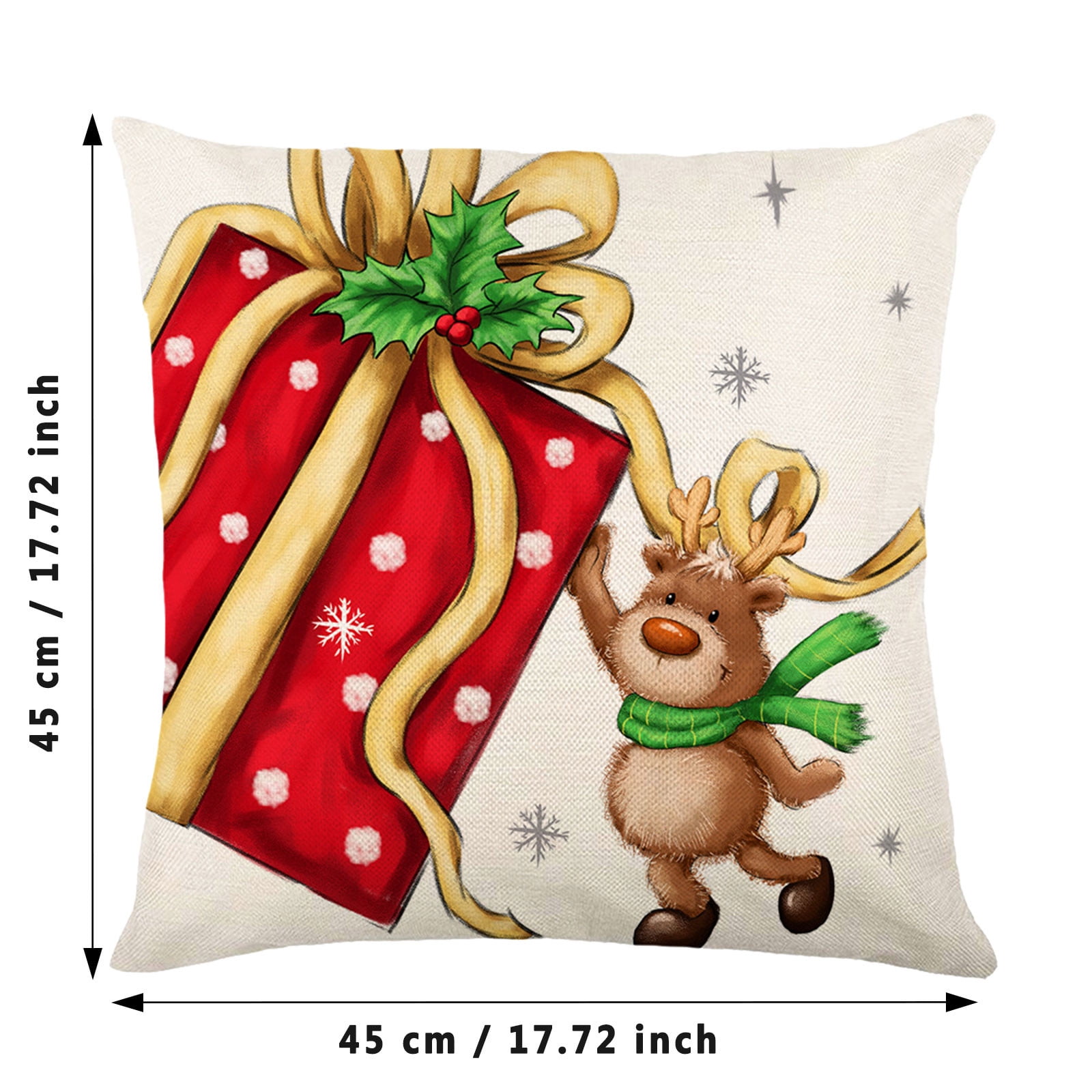 Christmas Pillow Cushion Set, Chenille Fabric Decorative Christmas Pillows,  Christmas Theme, New Year Sofa Couch Pillow 55x55cm22''x22'' 