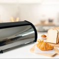 thumbnail image 4 of HBFAGFB Rustic Multipurpose Metal Bread Box with Roll Lid for Kitchen Counter, Coffee Shop, Black, 4 of 5