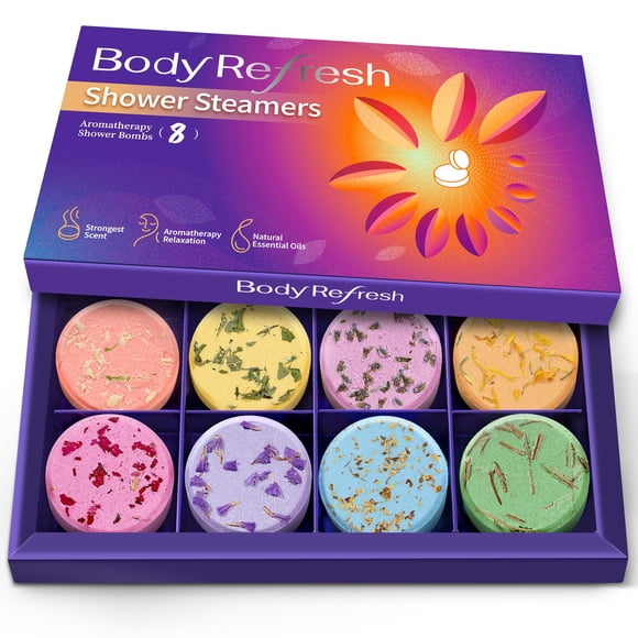 Set de 8 pastillas efervescentes para la ducha BodyRefresh, regalo de aromaterapia