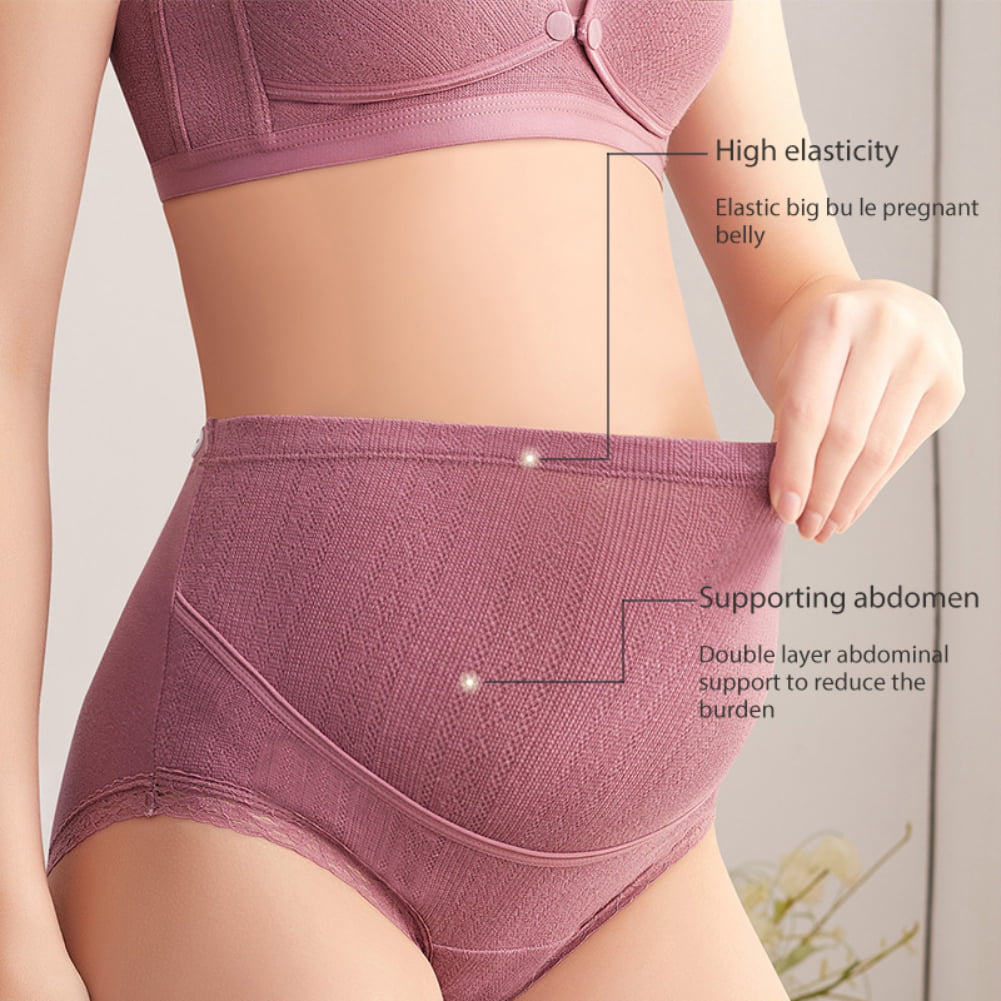 AIEOE Maternity Panties Over the Belly Modal High Waisted Pregnancy  Underwear Over Bump 3 Pack (L-2XL)