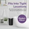 thumbnail image 3 of Superio Small Trash Can with Lid 6 Liter, Plastic Mini Waste Bin 1.5 Gallon, Modern Curved Lid Swing Top Lid, Bathroom, Bedroom, Office, Under Desk (Black), 3 of 9