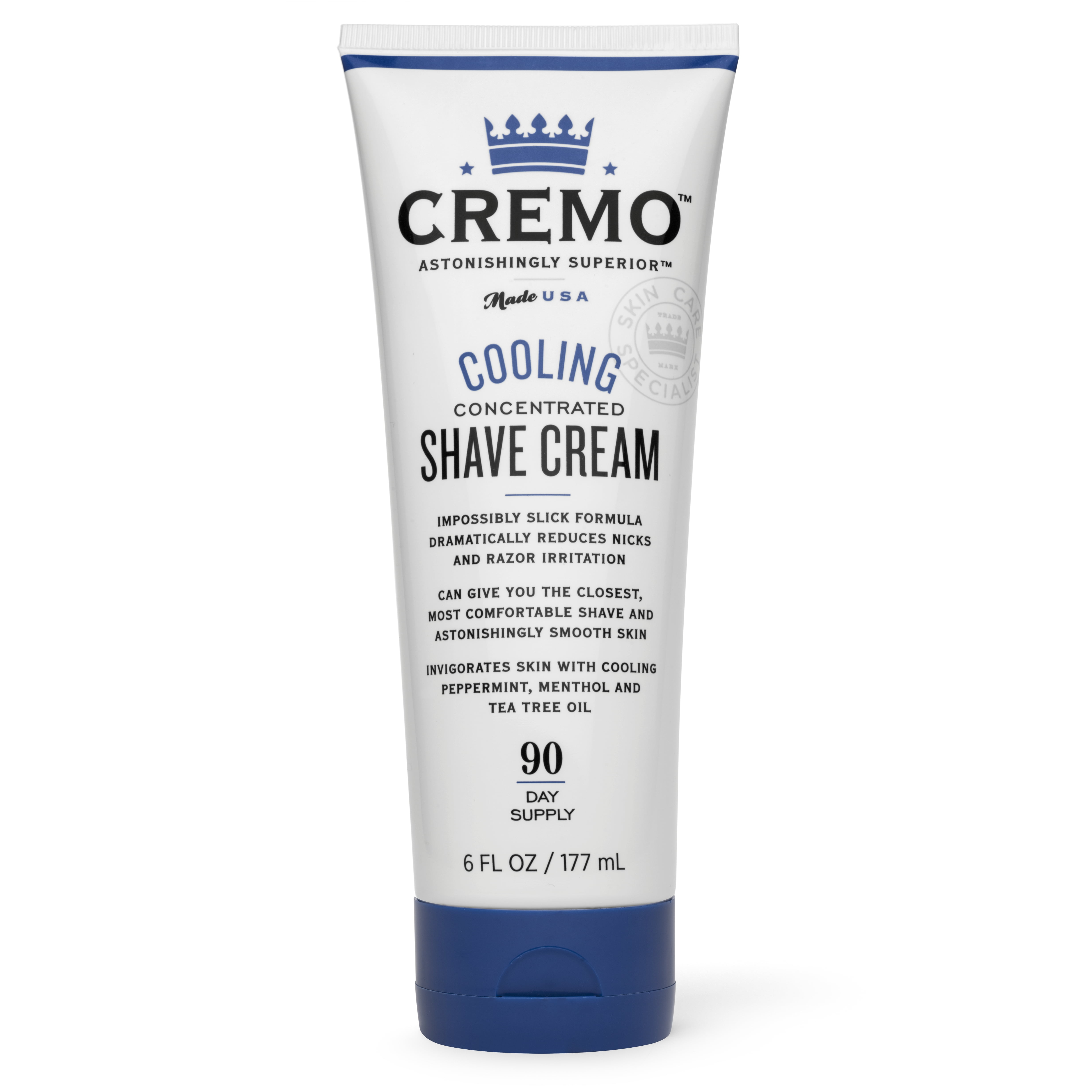 Cremo Cooling Shave Cream, Menthol/Tea Tree Oil, 6 oz