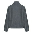thumbnail image 6 of Jackets for Women Winter Coat Jackets Flannel Stand Collar Jacket(Dark Gray Textured Fabric,Size:S-4XL), 6 of 7