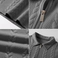 thumbnail image 4 of Sewkxo Men's Casual Polo Shirt Knitted Textured Short Sleeve Stretch Golf Shirt Summer Vacation Beach Collared Shirts,Dark Gray 3XL, 4 of 4