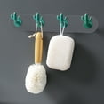 thumbnail image 5 of Adhesive Wall Hooks Towel Hooks Keys Hanger Hat Hanger Decorative Wall Hooks Bathroom Organizer 4Pcs Wall-Mounted Cactus Shape Hook Holder Kitchen Bathroom Office Hanger Rack, 5 of 7