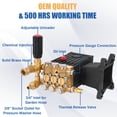 thumbnail image 3 of Yeshouse Pressure Washer Pump, Parts Washer Pump, 4 Gpm – 1" Shaft Horizontal Plunger, Power Washer Pump Replacement Compatible with Simpson, Ryobi, Subaru, Craftsman 4400 Psi, 3 of 9
