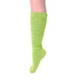 thumbnail image 6 of Long Cotton Lightweight Slouch Socks 3 PAIRS Lemon Green Boot Socks Size 9-11, 6 of 7