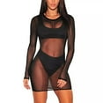 thumbnail image 1 of Maillot de Bain Sans Manches Sexy pour Femmes, Bikini de Plage en Crochet Transparent, Robe Longue Maxi, Noir, S, 1 of 5