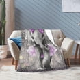thumbnail image 6 of Elephant Blanket, Ultra Soft Funny Elephant Throw Blanket Gifts for Women Men Adults, Warm Cozy Plush Fleece Flannel Blankets 80"x60" for Couch Bedding, 6 of 7