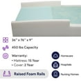 thumbnail image 6 of Proheal Memory Foam Hospital Bed Mattress - Gel Infused Pressure Redistribution with Raised Rails - 36" x 76" x 6" x 9", 6 of 6