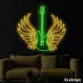 thumbnail image 4 of Craftnamesign Guitar Electric Wings LED Neon Sign, Guitar Shop Club Decor, 4 of 4