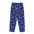 thumbnail image 3 of Lsque Golden Snowflakes Royal Blue Print Women's Pajama Pants, Lounge Pant - Comfortable Home Wear,Elastic Waistband, Stylish Design-X-Large, 3 of 9