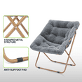 thumbnail image 6 of Magshion 27.5" Square Foldable Saucer Chair, Soft Faux Fur Oversized Folding Accent Chair Lounge Moon Chair with Metal Frame for Bedroom, Gray, 6 of 9