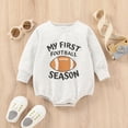 thumbnail image 2 of larppty Baby Football Outfit Toddler Boy Girl Game Day Onesie Bubble Sweatshirt Romper Infant Fall Winter Clothes, 2 of 7