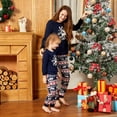 thumbnail image 4 of PatPat Christmas Deer and Letters Print Navy Family Matching Long-sleeve Pajamas Sets (Flame Resistant), 4 of 7