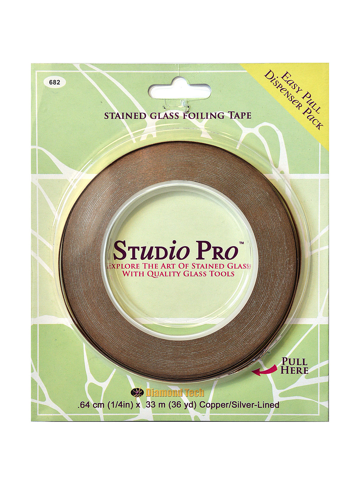 Diamond Tech Studio Line Stained Glass Foil Silver Lined Copper 1/4 in. [Pack of 2 ]