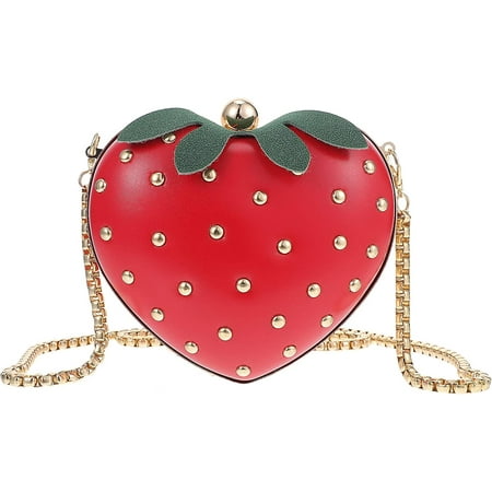 IFENG Strawberry Purse Strawberry Bag Leather Chain Purse Fruit ...