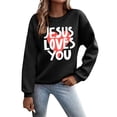 thumbnail image 1 of EHQJNJ Chandails en Molleton Amusants pour Femmes Grande Taille Chandails en Molleton pour Femmes Décontracté Manches Longues Tee-Shirts Graphiques Col Rond Chandails en Molleton Pull Tops pour Femmes Chandails en Molleton Dames, 1 of 6