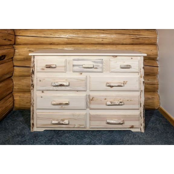 Montana Collection 9 Drawer Dresser, Ready to Finish