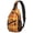 Thanksgiving Bright Orange Plaid Pattern, variant on Thanksgiving Maple Leaf Shadow Pattern Sling Backpack, Unisex Cycling Crossbody Bag with Side Mesh Pockets, Adjustable Ambidextrous Strap Gift Ideas for Travel Shopping Commuting