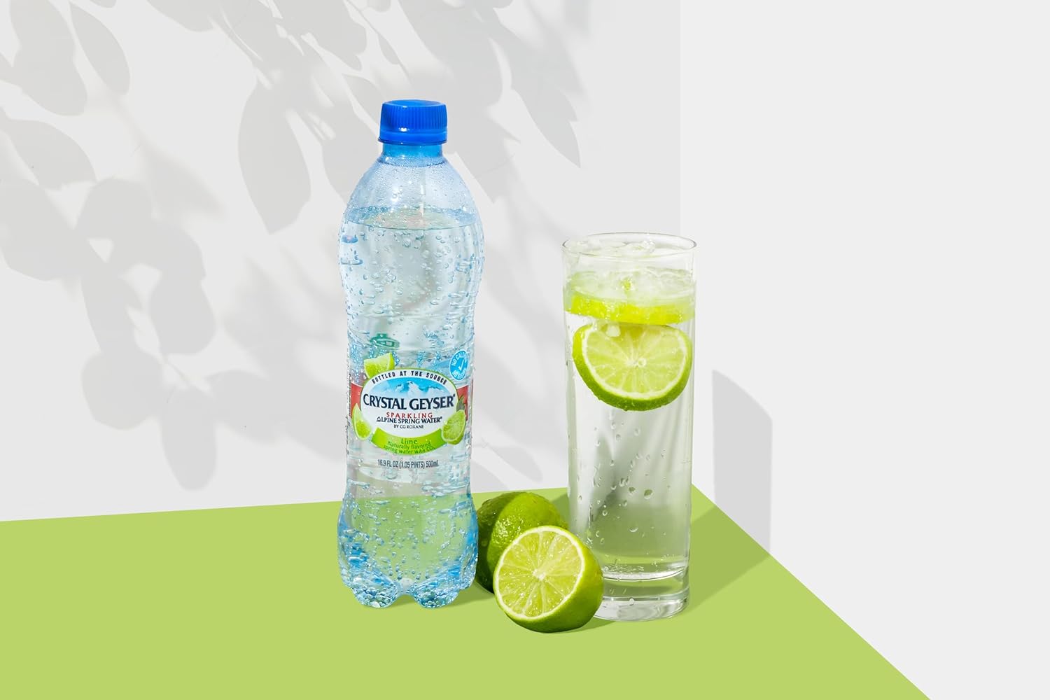 Crystal Geyser Sparkling Lime Alpine Natural Spring Water, 24-Pack, 16.9oz Bottles, Zero Calories and No Sweeteners, Naturally Flavored, Bottled at The Source