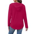 thumbnail image 6 of ClodeEU Womens V Neck Button Sweatshirt ,Long Sleeve Drawstring Hoodies,Casual Trendy Sweatshirts Tops Hot Pink,Womens Plus M, 6 of 8