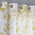 thumbnail image 2 of Shininglove Sheer Curtains 63 inch, Leaf Floral Faux Linen Textured Farmhouse Kitchen Tier Curtains Cafe Curtains, Yellow, Set of 2, 2 of 7