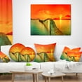 thumbnail image 4 of Designart Fabulous Sunset Panorama - Photography Seascape Throw Pillow - 18x18, 4 of 5