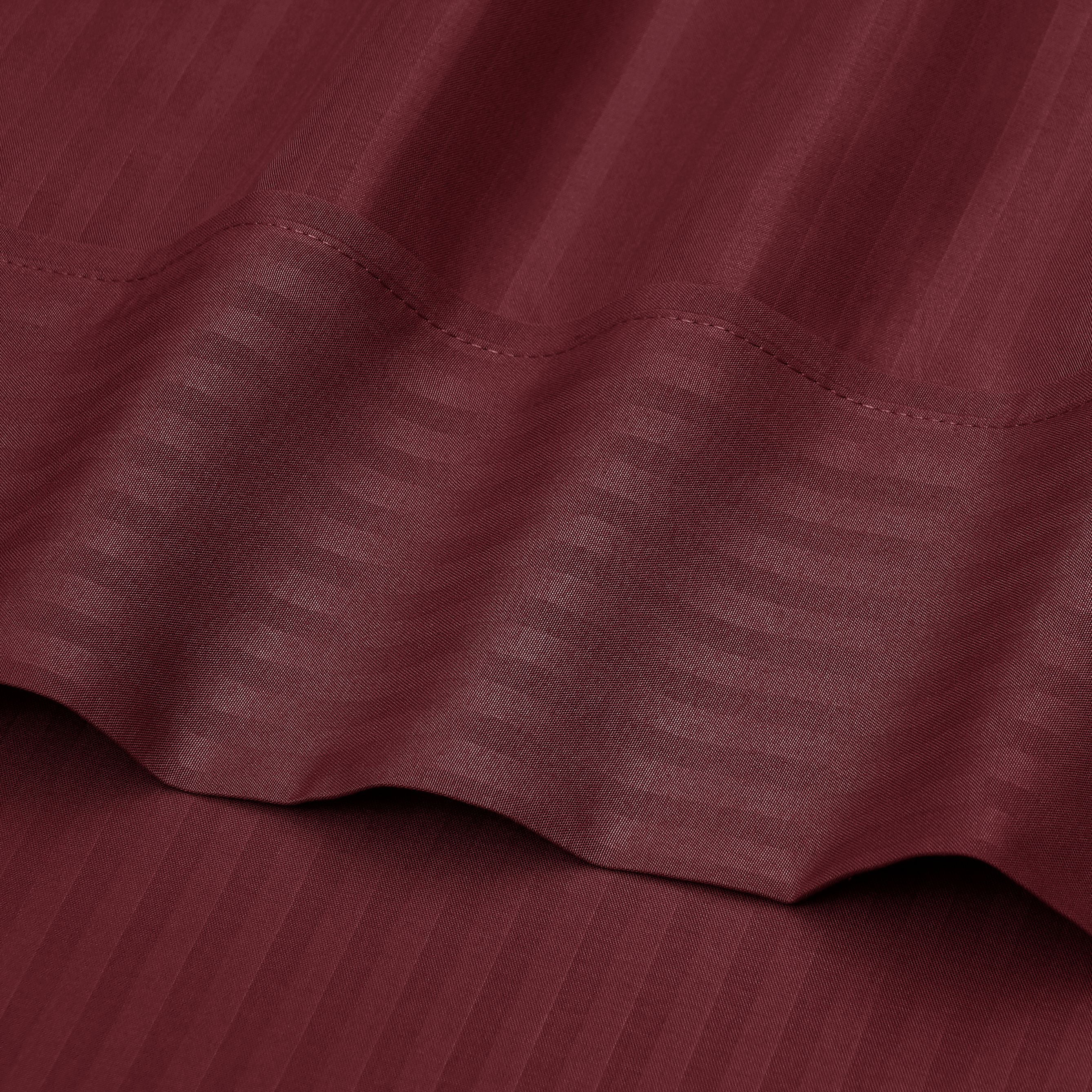 Mainstays Super Soft Brushed Microfiber Bed Sheet Set, Luscious Red Merlot Embossed Stripe, Queen, 4 Piece