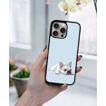 thumbnail image 5 of WIRESTER Shockproof Soft Rubber Cover Case for Apple iPhone 15 Pro 6.1" 2023, French Bulldog Dog Lying Down Looking Up On Pale Aqua Background, 5 of 5