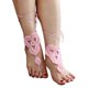 thumbnail image 2 of Tobilleras descalzas Greeniant para mujer cadena de algodón rosa, 2 of 5