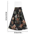 thumbnail image 6 of Yayeee Kitchen Hanging Hand Towels Set of 2 with Loop Bathroom Absorbent Tie Towel, Black Flowers, 6 of 7