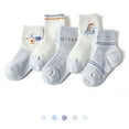 thumbnail image 1 of TZEWGL Five Pairs Multi Pack Set Infant Socks Floor Socks Summer Socks Cartoon Print Thin Breathable Autumn Cartoon Fashion Socks size 7T, 1 of 2