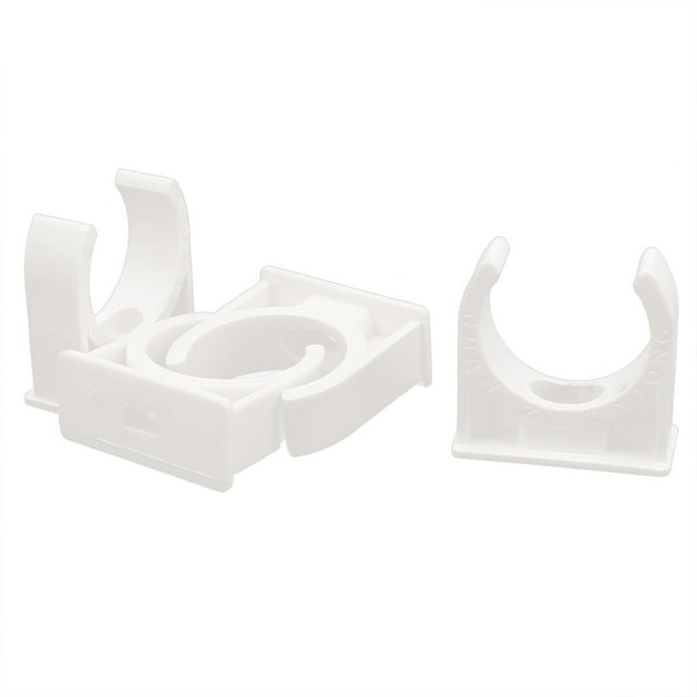 Unique Bargains 4PCS 31mm Diameter White PVC Water Supply Tube Pipe Hose Clamps Clips Fittings