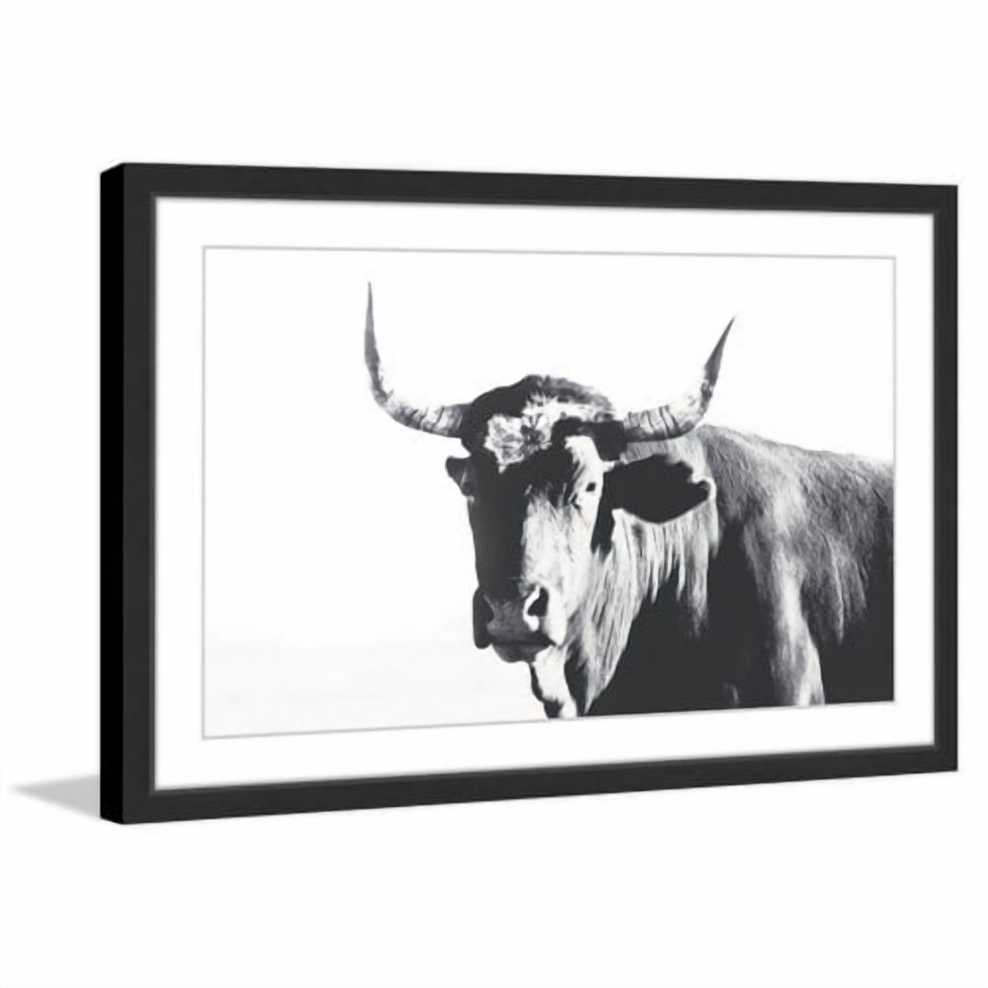 Marmont Hill "Steer Face" Framed Painting Print