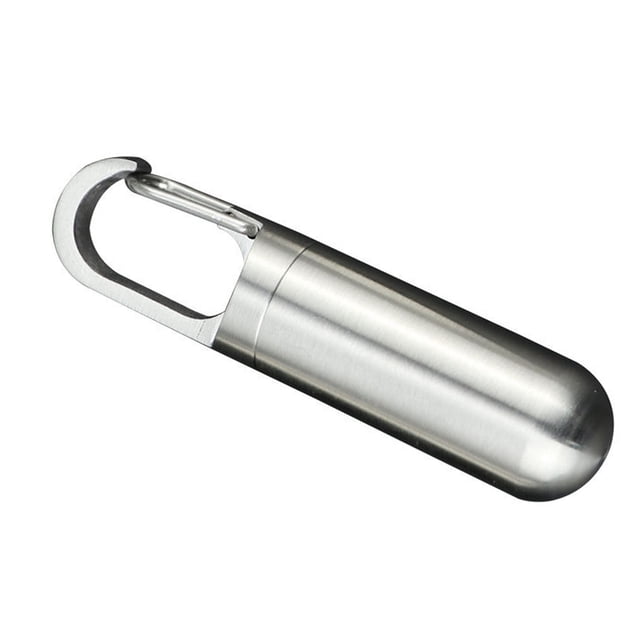 Boîte à Médicaments Porte-Bouteille, J21 Acier Inoxydable Porte-Clés Capsule Portable Mini Bouteille de Rangement Capsule Design Révolutionnaire