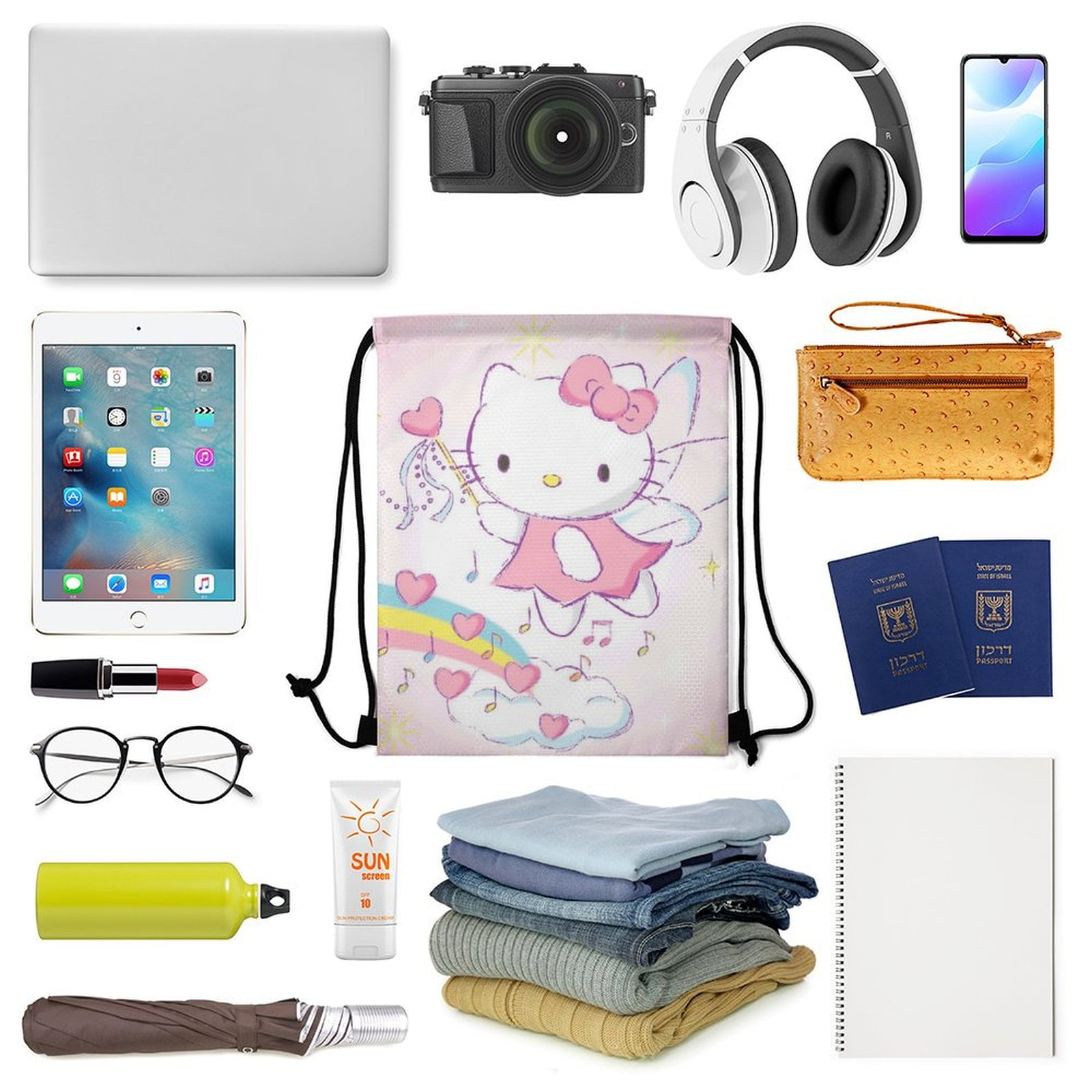 【JOSEPH&STACEY】サンリオ String Backpack Hello Kitty 3COLOR Sanrio Hello Kitty Drawstring Bag String Backpack Girls Bag