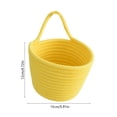 thumbnail image 3 of Hyknon Hanging Storage Basket, Cotton Rope Storage Box with Single Handle, Wall Mount Woven Organizer Bin, Solid Color Multi-Functional Small Hanging Caddy for Bathroom Kitchen Entryway Home Storage, 3 of 7