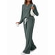 thumbnail image 3 of Conjuntos de Dos Piezas para Mujer, Suéter de Cuello Henley de Otoño, Chándal A Juego, Pijamas Cómodos con Bolsillos Verde L, 3 of 7