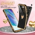 thumbnail image 6 of for Samsung Galaxy S20 FE 5G Case with HD Screen Protector Shockproof Protection,  Love Heart Plating Girly Women Cute Soft TPU Luxury Elegant Case for Samsung Galaxy S20 FE 5G, Black, 6 of 14