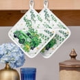 thumbnail image 2 of Green Truck St. Patrick's Day Pot Holders for Kitchen Heatproof Potholder, 4 Pack Lucky Eucalyptus Leaves Hot Pads Multipurpose Oven Pads Cloth Potholders Trivet for Cooking and Baking, 2 of 8