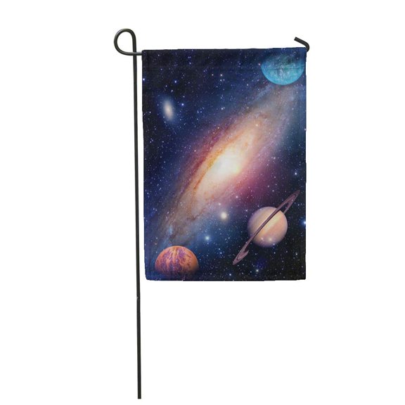 SIDONKU Astrology Astronomy Saturn Outer Space Big Bang Solar System Planet Galaxy Creation Garden Flag Decorative Flag House Banner 12x18 inch