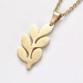 thumbnail image 3 of QQTDFG Stainless Steel Set Earring Pendant Necklace Leafy Branches Gold 18"&nbsp; P788-default, 3 of 5