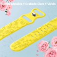 thumbnail image 3 of 6 Piezas Correas Grabado Floral Compatible con Correa Apple Watch 40mm 41mm 38mm 42mm 44mm 45mm 46mm 49mm Mujer, Silicona Suave Flores Pulsera para iWatch Ultra SE Series 11 10 9 8 7 6 5 4 3 2 1, 3 of 13
