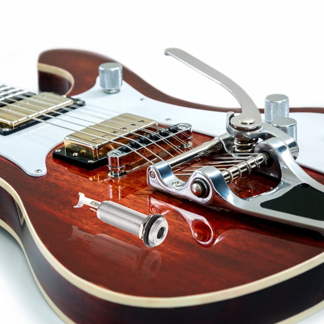 VERDANVERSE Electric Guitar Jack Cilíndrico En Color Plateado Para Accesorios De Bajo Y Guitarra