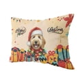 thumbnail image 2 of Merry Christmas Santa Goldendoodle Scarf Twinkling Lights Xmas Holiday Pillow Cushion Double Sided Doodle Dog Lover Gifts Idea Throw Pillow - 00022, 2 of 4