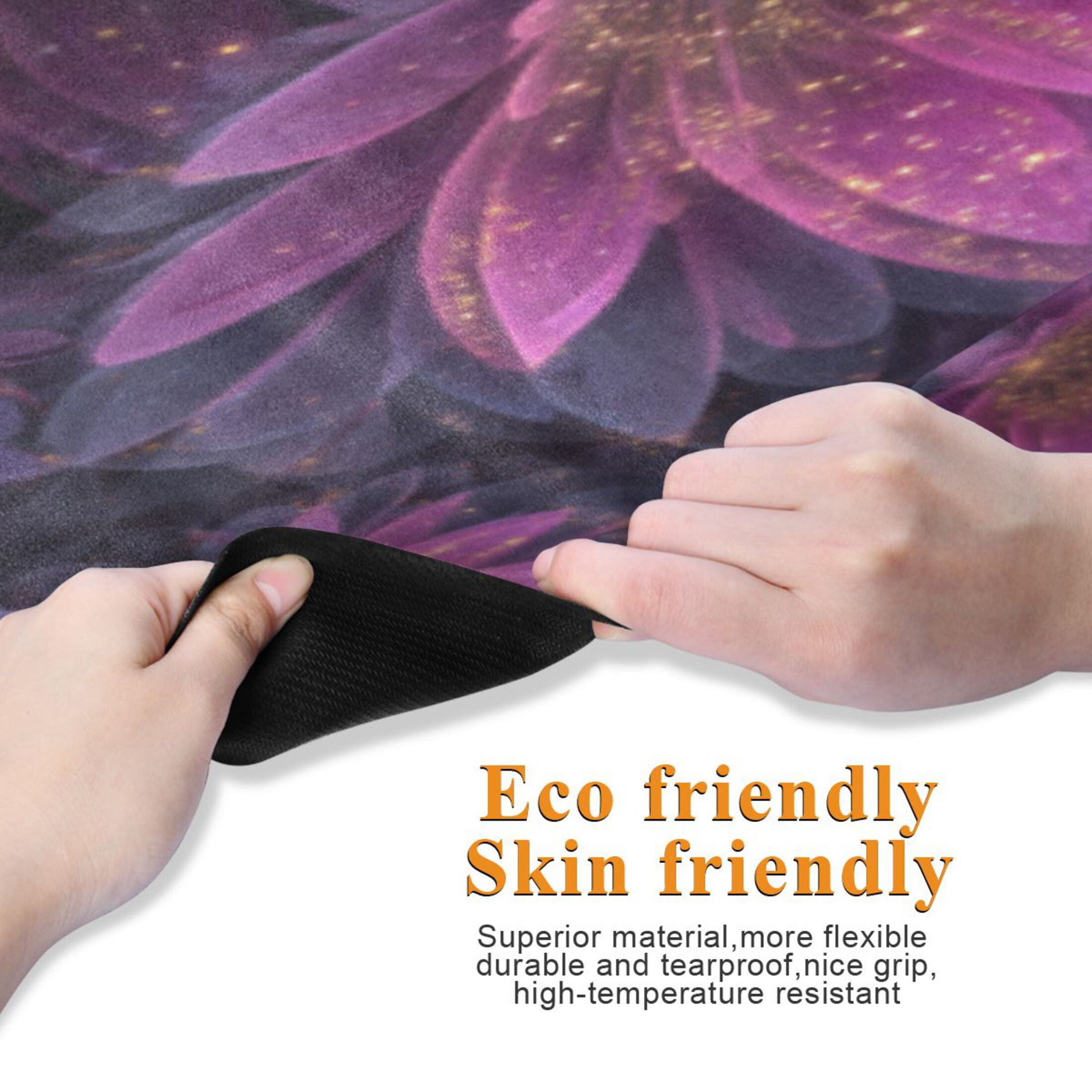 BZSMCE Yoga Mat Women Fitness Mat Mystic Purple Lotus Pattern